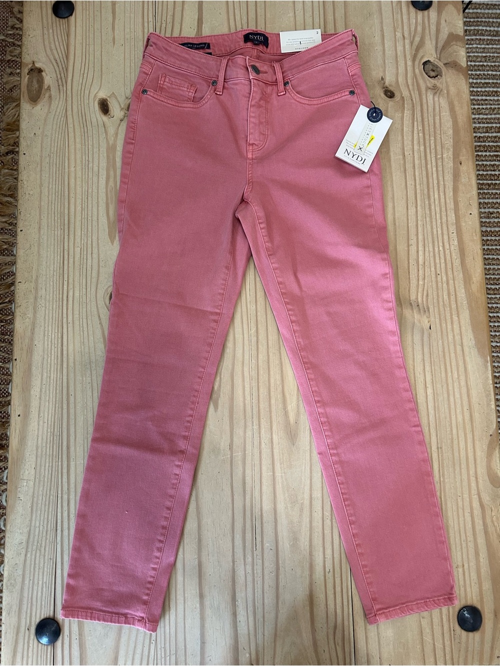 NYDJ Women's Rose Pink Alina Skinny Legging Ankle Jeans NEW